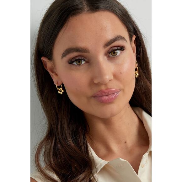 Studs Puffy Daisy Hoop Earrings - One Size - Picture 8 of 8